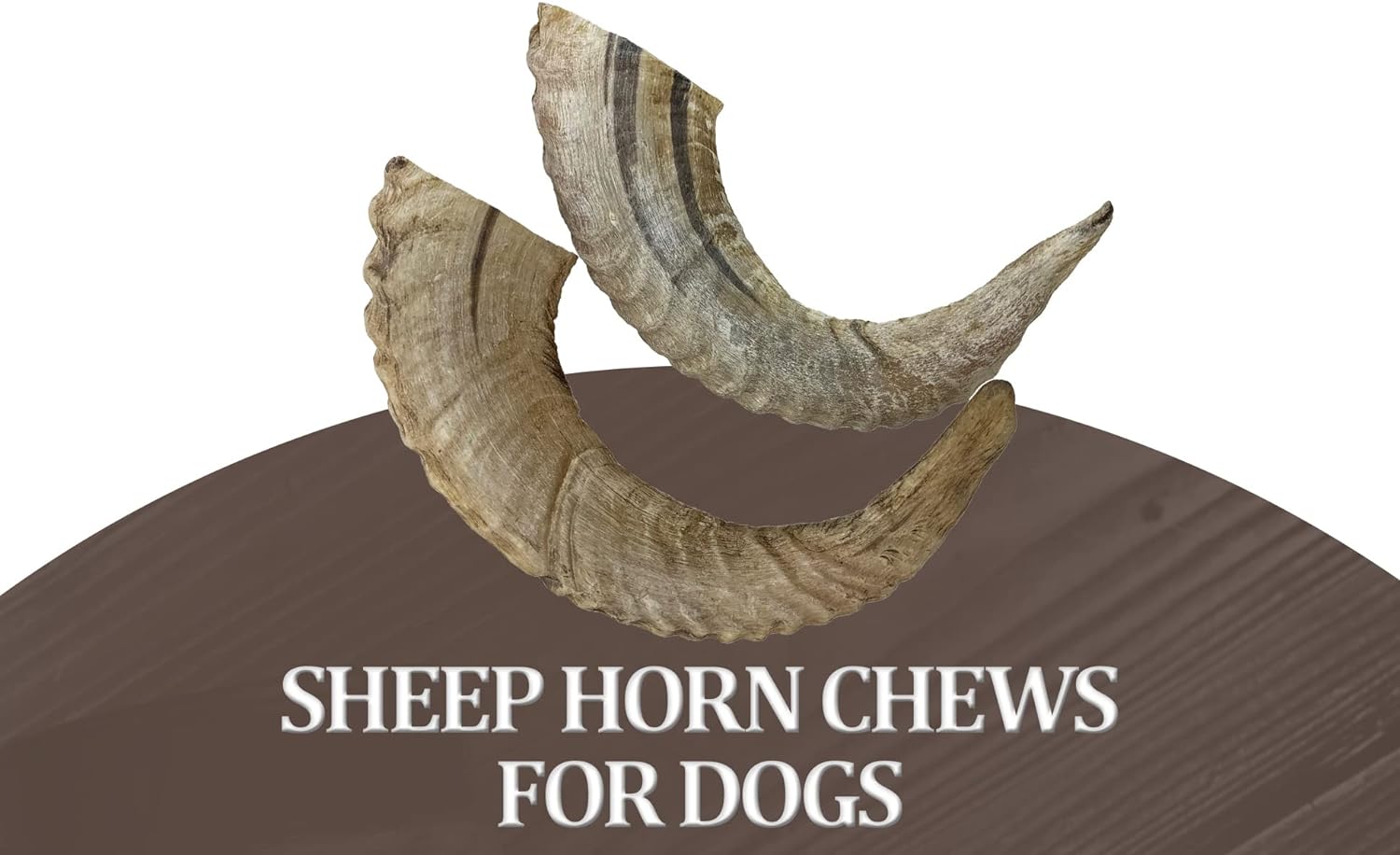 2 Pack - Small |   Lamb/Sheep Horns -Organic Free Range - Dog Chews