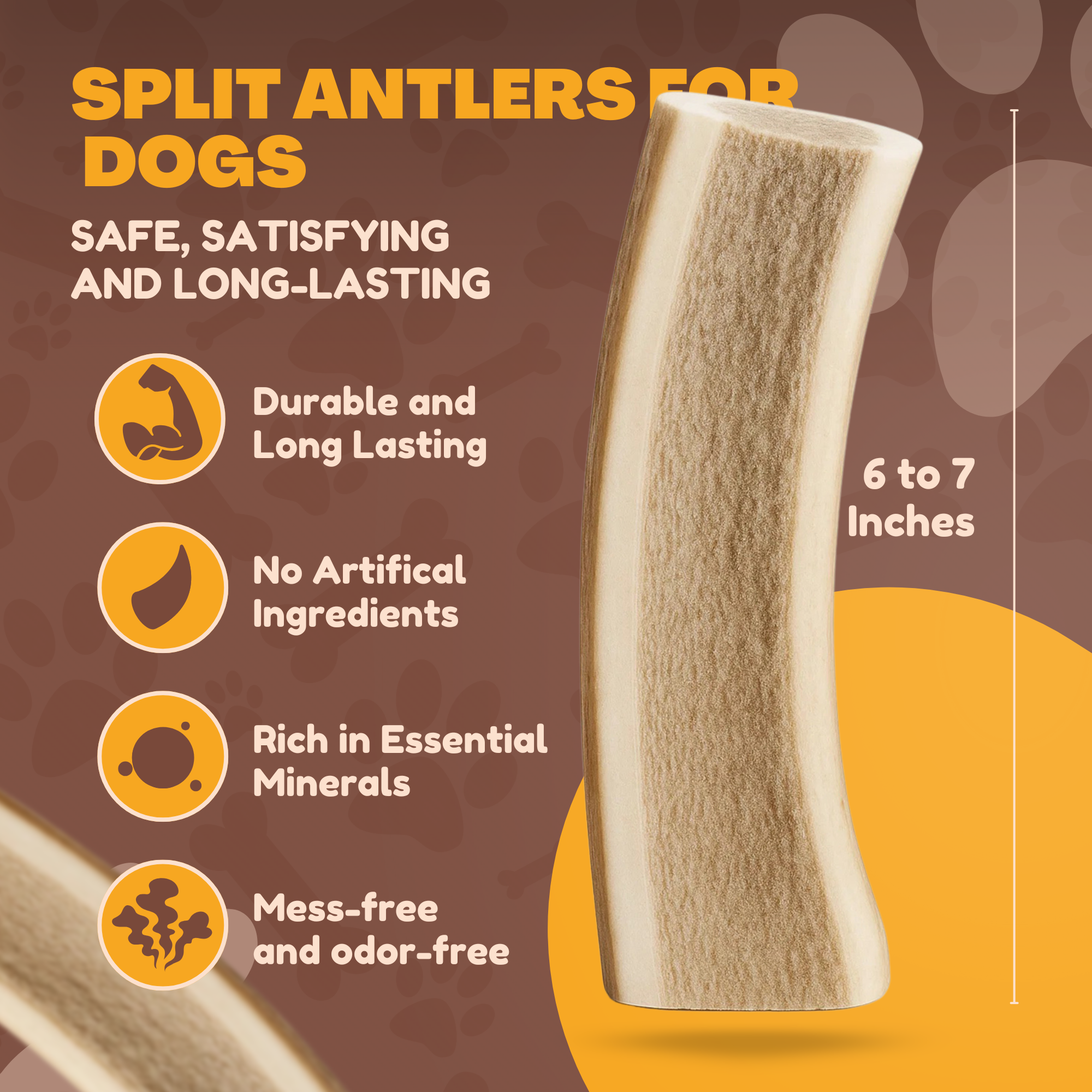 1 Pound Pack Bulk | Premium Split Elk Antler Chews