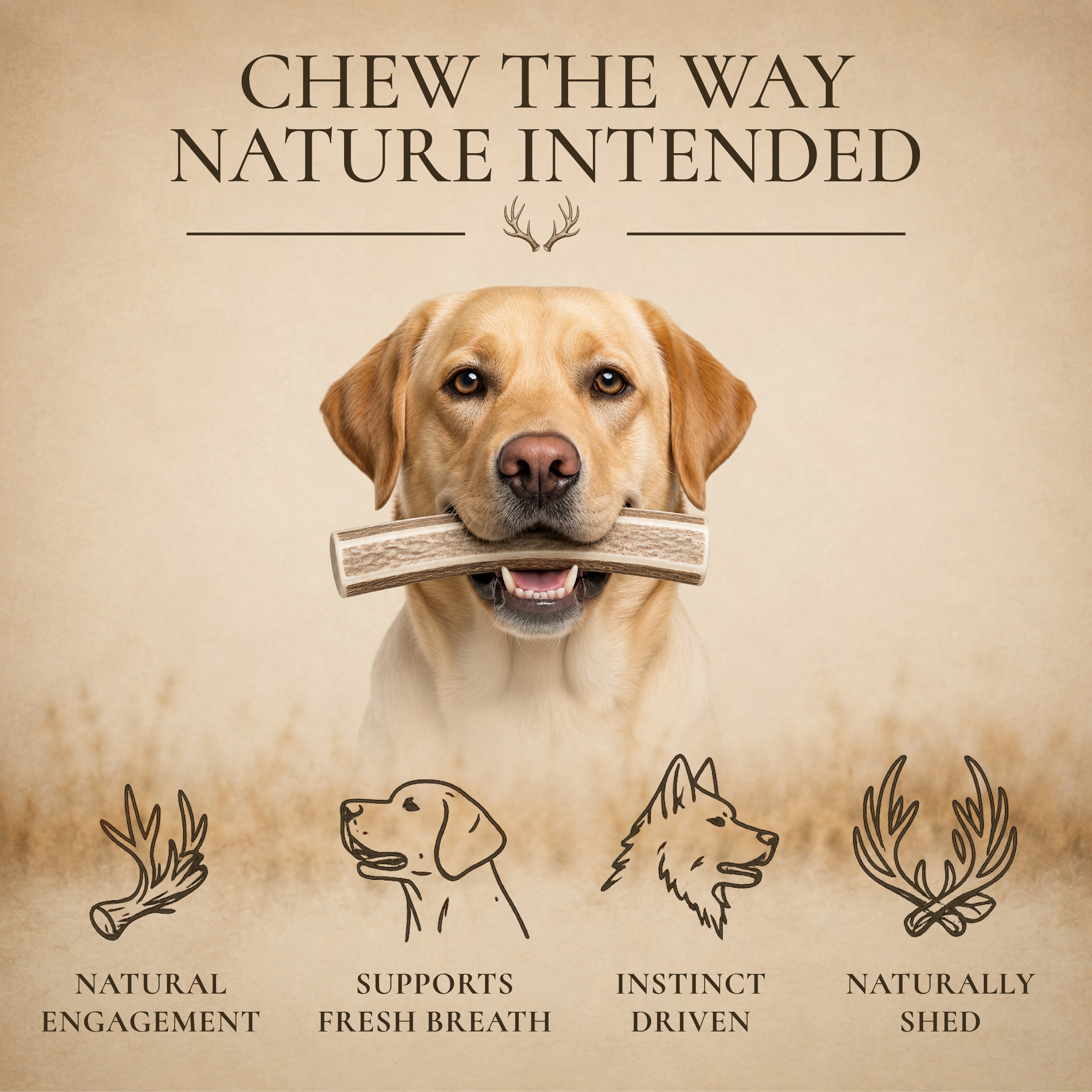 Large Split Elk Antler Dog Chews – 1, 2 or 3 Pack