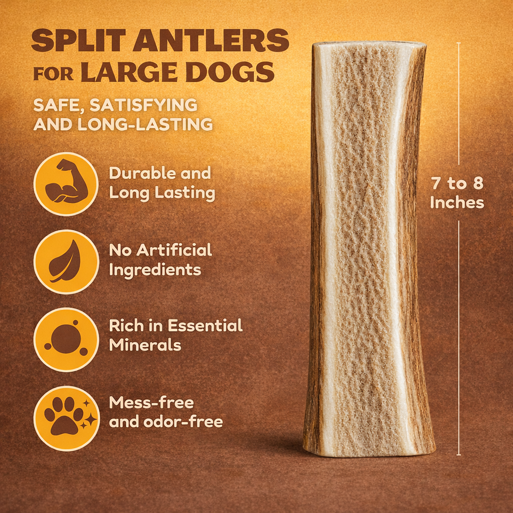 Large | Split Elk Antler Dog Chews - Single or Multipack