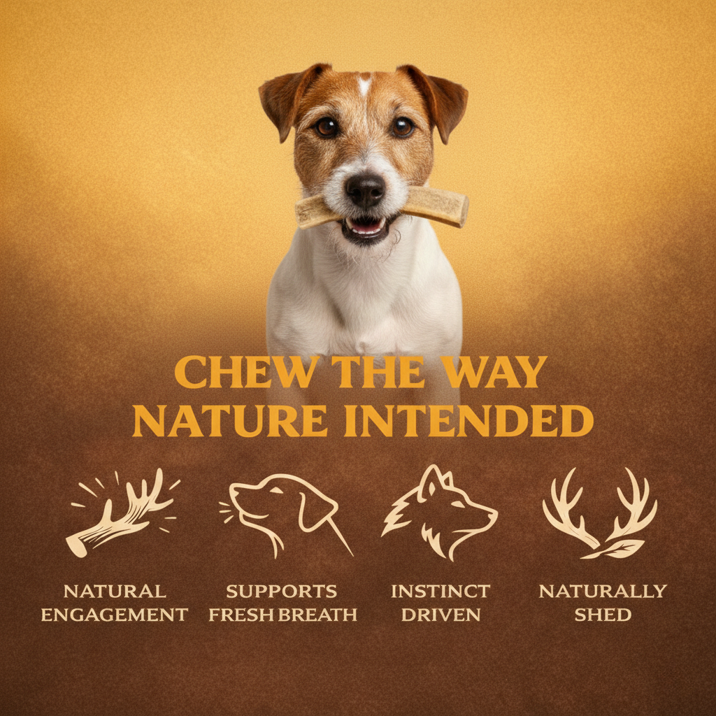 6 Pack - Medium | SPLIT Red Deer Antler Dog Chews